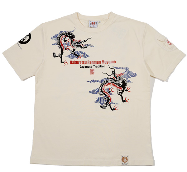 RMT-336 OFF-WHITE  | 和柄 |  爆烈爛漫娘 | Tシャツ