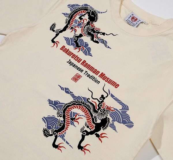 RMT-336 OFF-WHITE  | 和柄 |  爆烈爛漫娘 | Tシャツ