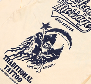 BLLT-1190 OFF-WHITE/BLACK | 和柄 |  BLOOD MESSAGE | Tシャツ