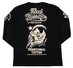 BLLT-1190 BLACK | 和柄 |  BLOOD MESSAGE | Tシャツ