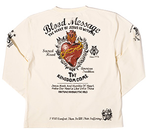 LLT-880 OFF-WHITE/BLACK | 和柄 |  BLOOD MESSAGE | Tシャツ